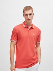 BOSS Dark Orange 100% Cotton Paddy Tipped Polo Shirt - Image 2 of 3
