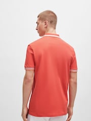 BOSS Dark Orange 100% Cotton Paddy Tipped Polo Shirt - Image 3 of 3