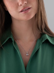 Beaverbrooks 9ct White Gold Diamond Aquamarine Birthstone Pendant - Image 5 of 5