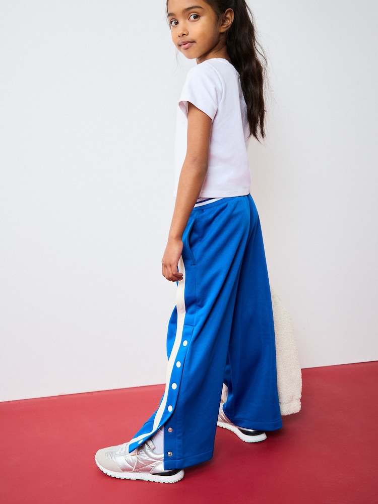 Blue Wide Leg Popper Joggers (3-16yrs) - Image 2 of 7
