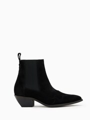 AllSaints Black Dellaware Suede Boots - Image 1 of 5
