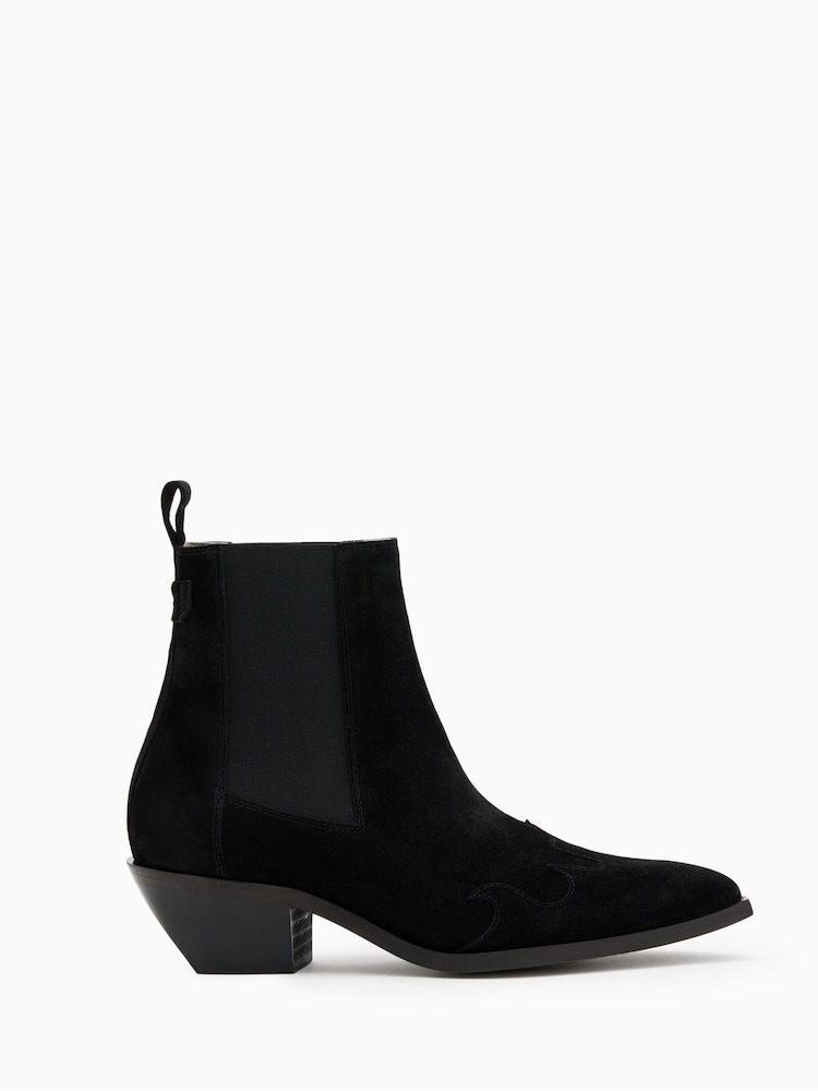 AllSaints Black Dellaware Suede Boots - Image 1 of 5