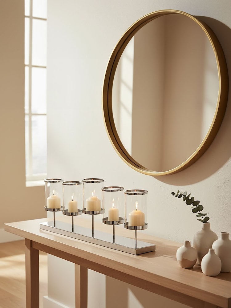 Interiors by Premier Silver Kensington Townhouse 5 Light Candle Holder - Image 1 of 2 Interiors by Premier Silver Kensington Townhouse 5 Light Candle Holder - Image 1 of 2