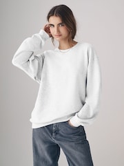 The Set Grey Marl/Slate Grey 2 Pack Oversized Crew Neck Sweatshirts - Image 4 of 6