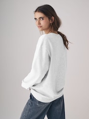 The Set Grey Marl/Slate Grey 2 Pack Oversized Crew Neck Sweatshirts - Image 5 of 6
