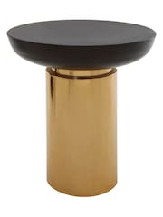 Interiors by Premier Black Gold Kensington Townhouse Side Table with Column Base - Image 3 of 3