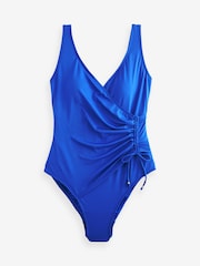 Cobalt Blue Ruched Side Tummy Shaping Control Swimsuit - Image 6 of 6