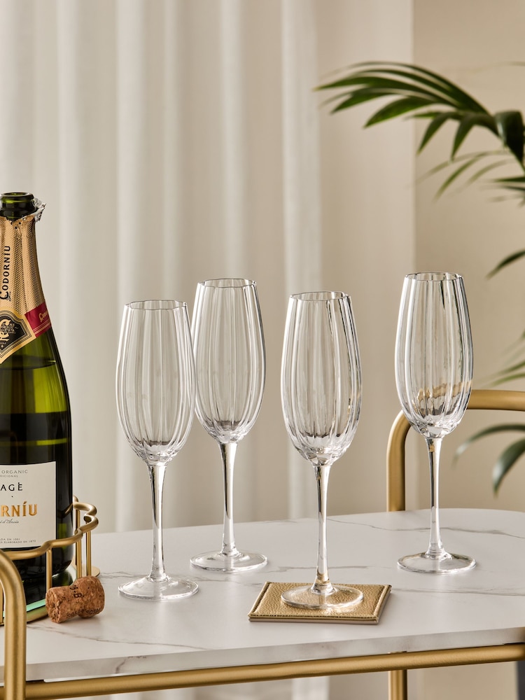 Set of 4 Ottilie Champagne Flute Glasses - Изображение 2 из 4