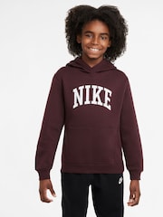 Nike Burgundy Red Club Varsity Logo French Terry Hoodie - Image 1 of 3