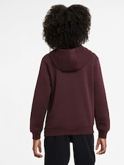 Nike Burgundy Red Club Varsity Logo French Terry Hoodie - Image 2 of 3