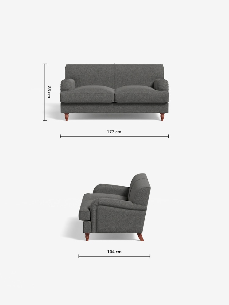 MADE.COM Textured Weave Stone Grey Orson 2 Seater Sofa - Image 3 of 3