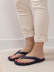 Totes Navy Ladies Solbounce Toe Post Flip Flops Sandals - Image 1 of 5