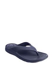 Totes Navy Ladies Solbounce Toe Post Flip Flops Sandals - Image 3 of 5