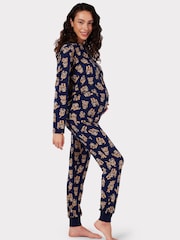 Pijama largo de cuello redondo estampado Cockapoo de Chelsea Peers - Imagen 1 de 5