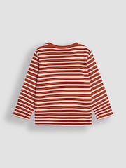 JoJo Maman Bébé Green Highland Cow Print & Stripe Long Sleeve 2-Pack Tops - Image 5 of 5