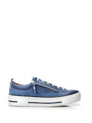 Moda In Pelle FILICIAN CHUNKY LEATHER TRAINER WITH ZIP AND LACE-UP CLOSURE - Image 1 of 5