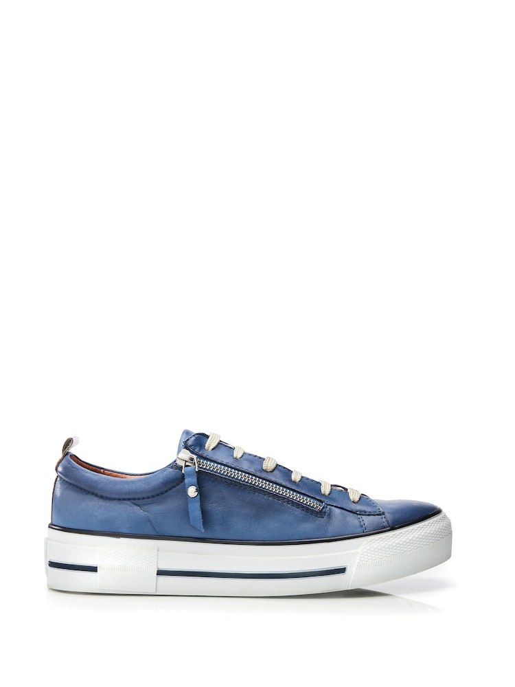Moda In Pelle FILICIAN CHUNKY LEATHER TRAINER WITH ZIP AND LACE-UP CLOSURE - Image 1 of 5