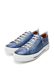 Moda In Pelle FILICIAN CHUNKY LEATHER TRAINER WITH ZIP AND LACE-UP CLOSURE - Image 3 of 5