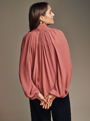 Laura Ashley Rose Pink Pussy Bow Blouse - Image 2 of 6