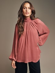 Laura Ashley Rose Pink Pussy Bow Blouse - Image 3 of 6