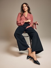 Laura Ashley Rose Pink Pussy Bow Blouse - Image 4 of 6
