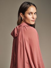 Laura Ashley Rose Pink Pussy Bow Blouse - Image 5 of 6