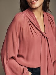 Laura Ashley Rose Pink Pussy Bow Blouse - Image 6 of 6