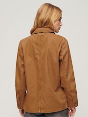 Superdry Brown 100% Cotton Canvas Chore Jacket - Image 3 of 6
