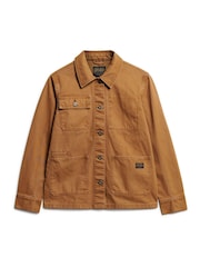 Superdry Brown 100% Cotton Canvas Chore Jacket - Image 4 of 6