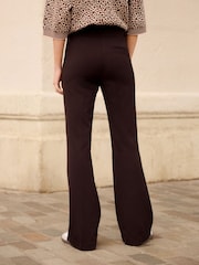 Burgundy Red High Waist Tailored Flared Trousers - Image 3 of 4