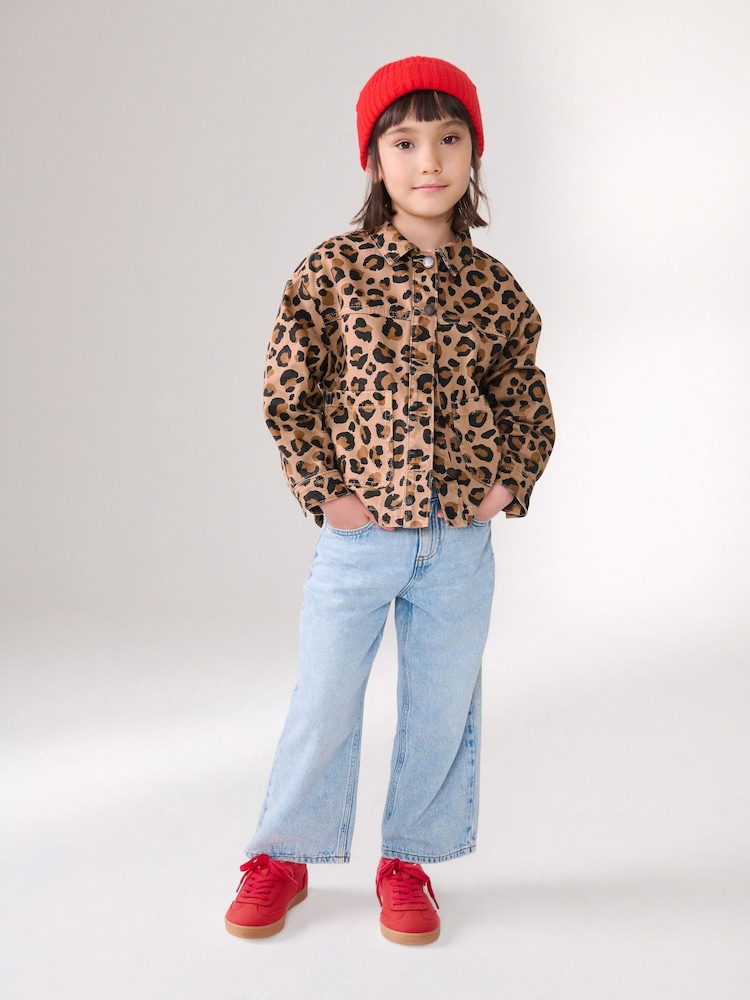 Animal Print 100% Cotton Denim Shacket (3-16yrs) - Image 1 of 7 Animal Print 100% Cotton Denim Shacket (3-16yrs) - Image 1 of 7