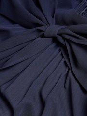 Ted Baker Blue Manami Pussybow Shirt Maxi Dress With Slit - Image 6 of 6