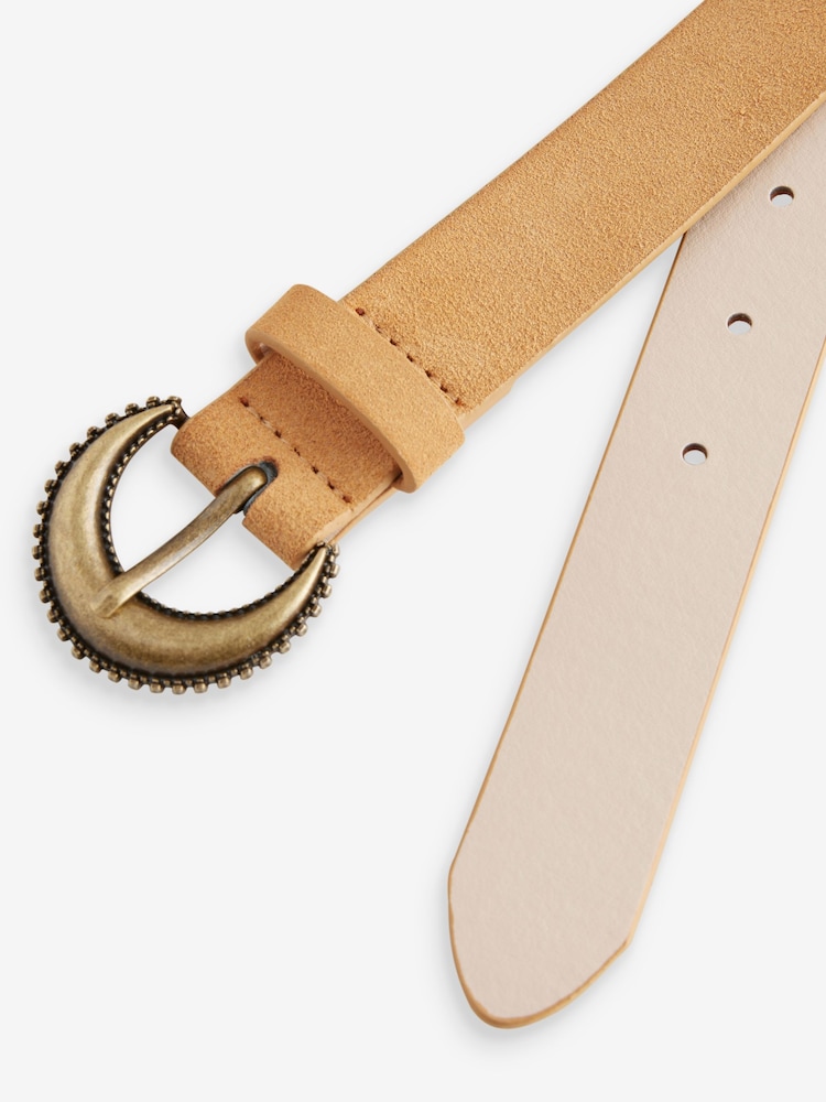 Ochre Ornate Buckle Suede Belt - Image 2 of 3 Ochre Ornate Buckle Suede Belt - Image 2 of 3
