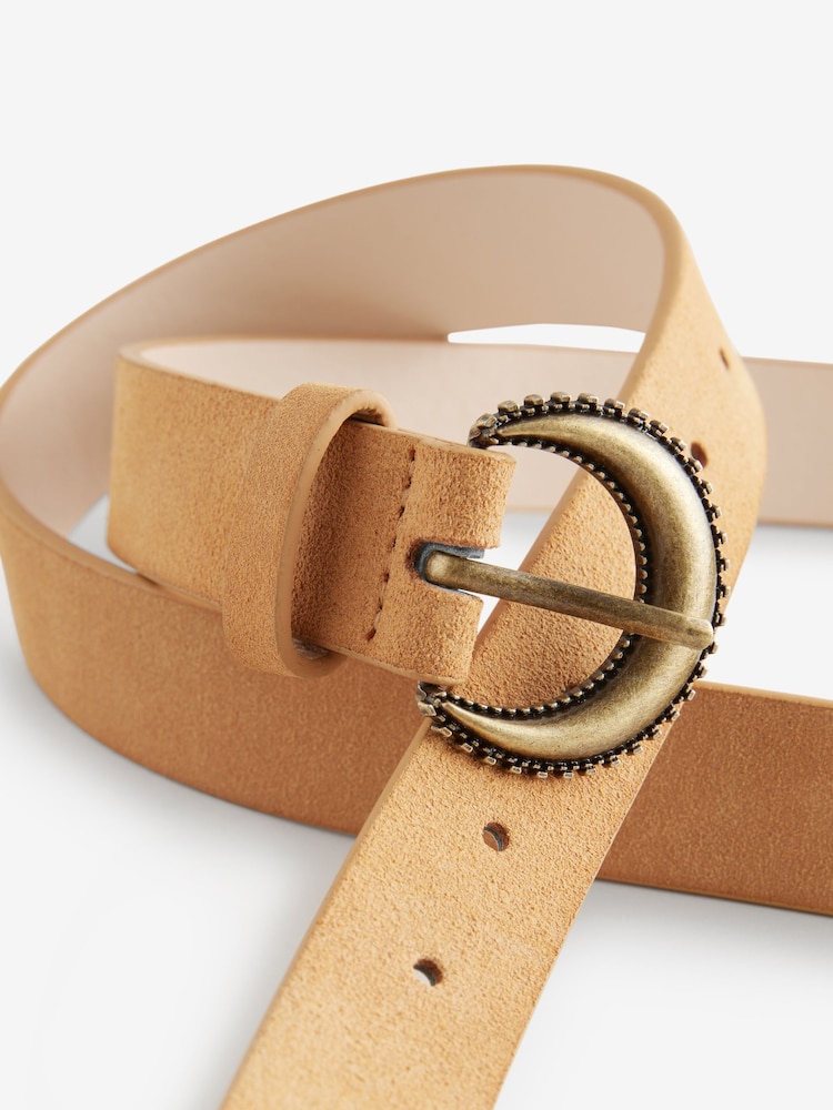 Ochre Ornate Buckle Suede Belt - Image 3 of 3 Ochre Ornate Buckle Suede Belt - Image 3 of 3
