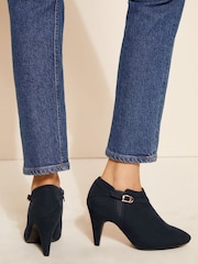 Friends Like These Navy Blue Standard Fit Mid Heeled Zip Buckle Shoe Boot - Image 7 of 8