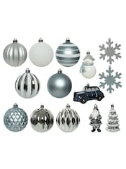 Decoris Blue Decoris 25 Piece Shatterproof Christmas Baubles - Image 2 of 3