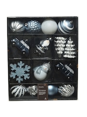 Decoris Blue Decoris 25 Piece Shatterproof Christmas Baubles - Image 3 of 3