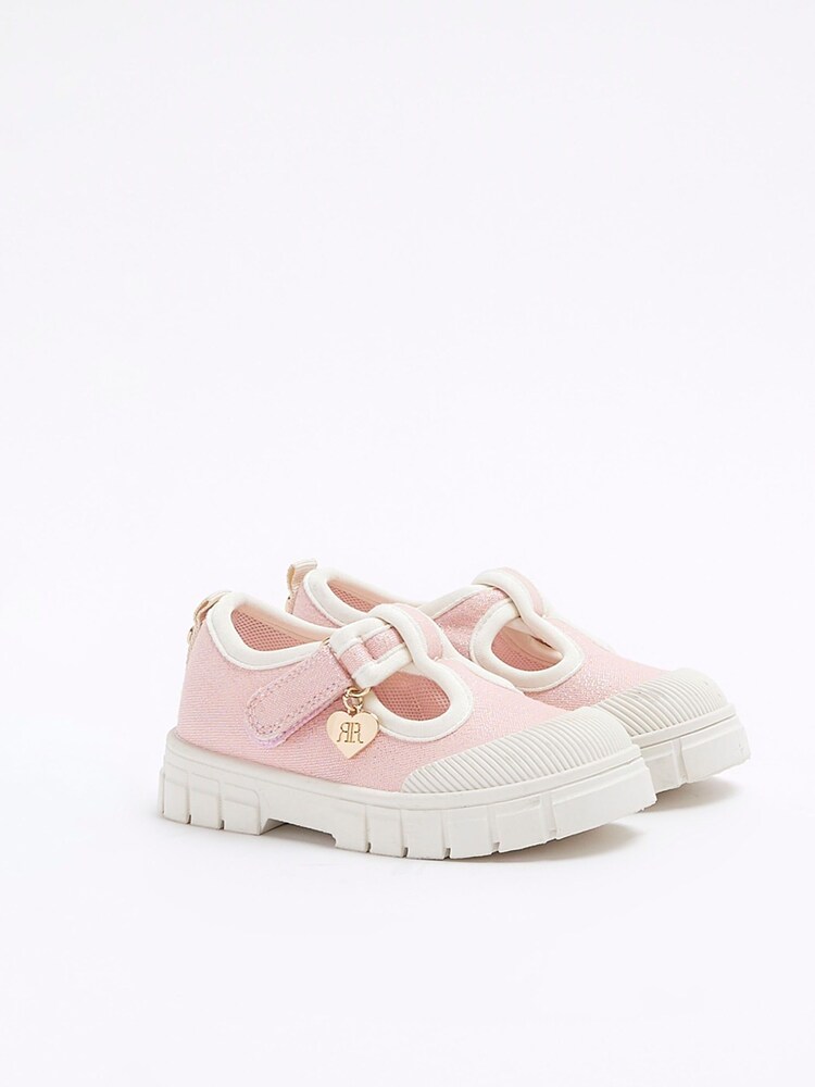 River Island Pink Girls Canvas Mary Jane Shoes - Image 2 of 4