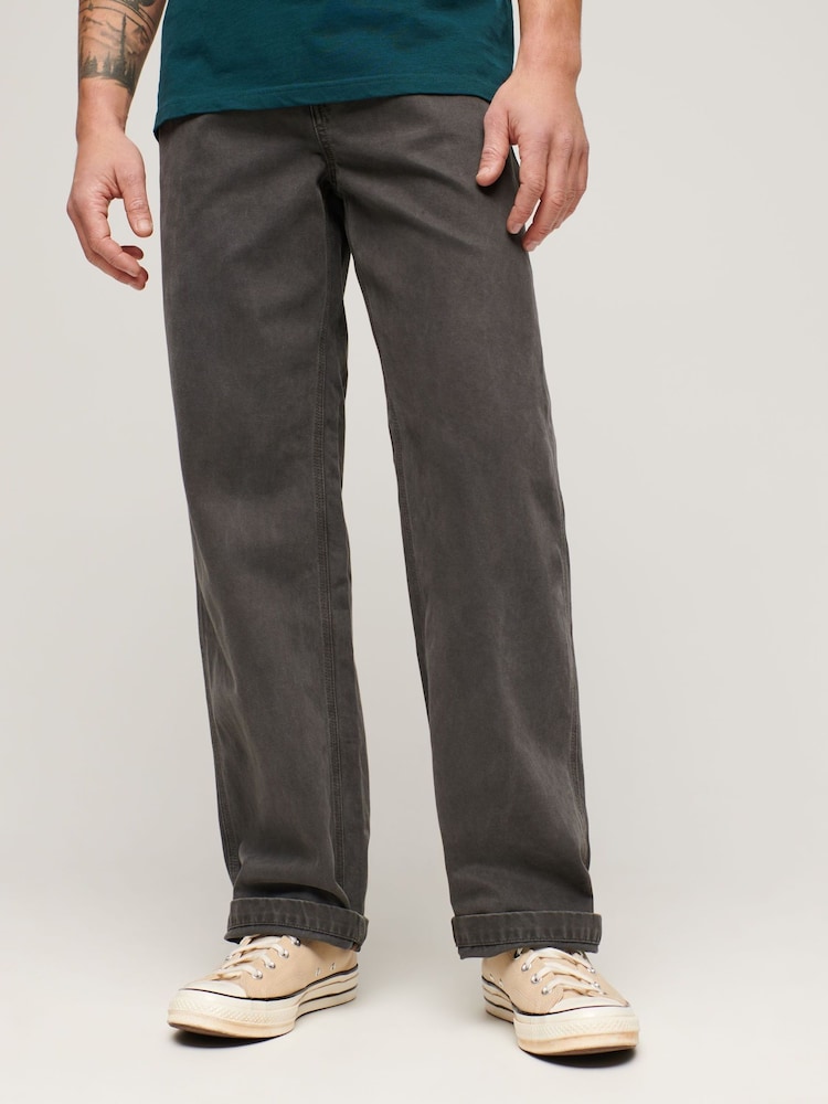 Superdry Grey 5 Pocket Work Jeans - Image 1 of 3