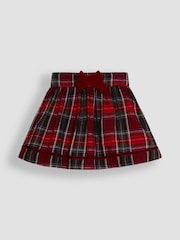JoJo Maman Bébé Red Christmas Tartan Blouse and Skirt Set - Image 6 of 8