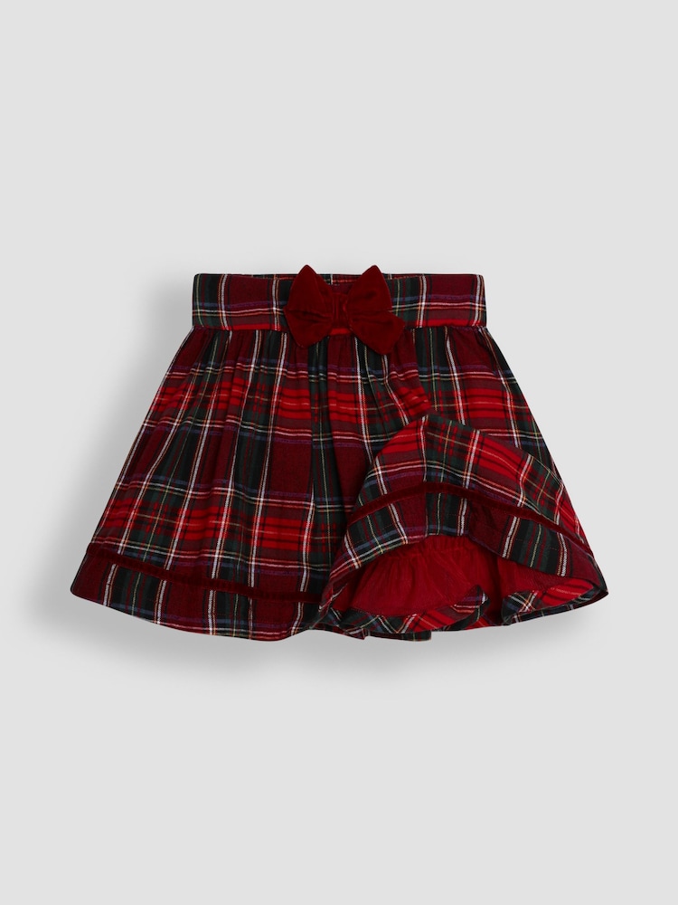JoJo Maman Bébé Red Christmas Tartan Blouse and Skirt Set - Image 8 of 8