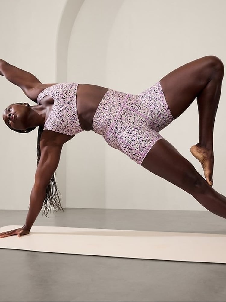 Athleta Pink Salutation High Waisted 5" Pocket Shorts - Image 1 of 1