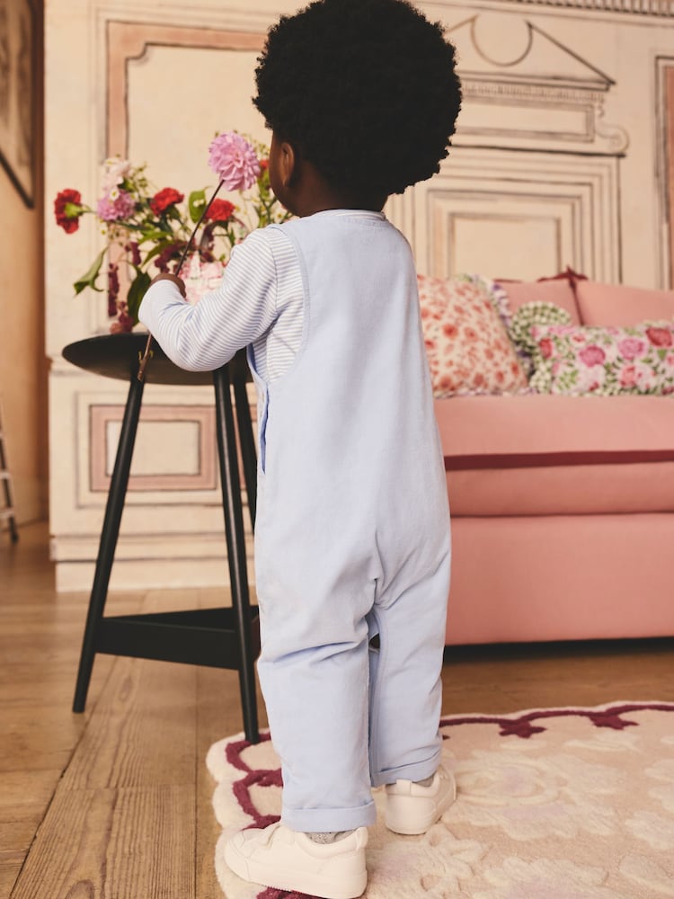 Cath Kidston Green Transport Baby Corduroy 100% Cotton Dungaree and Bodysuit Set - Image 2 of 12