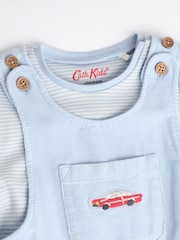 Cath Kidston Green Transport Baby Corduroy 100% Cotton Dungaree and Bodysuit Set - Image 9 of 12