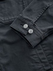 Smoke Grey Denim Trucker Jacket with Dragon Embroidery - Image 10 of 12