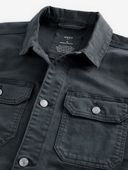 Smoke Grey Denim Trucker Jacket with Dragon Embroidery - Image 9 of 12