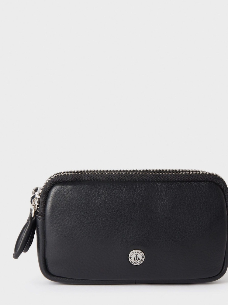Osprey London The Double Zip Leather Black Key Holder - Image 1 of 5