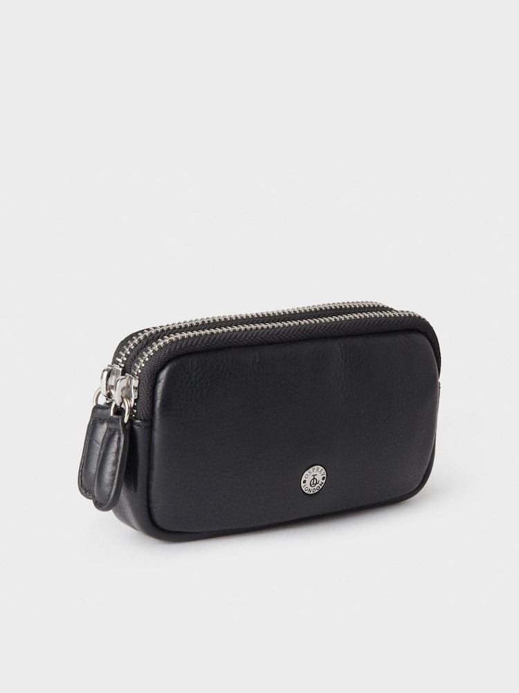 Osprey London The Double Zip Leather Black Key Holder - Image 2 of 5