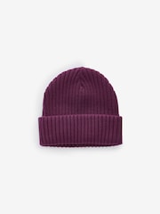 Vijolična - Rebrasta beanie kapa (1-16 let) - Slika 4 iz 5