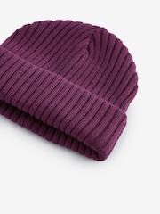 Vijolična - Rebrasta beanie kapa (1-16 let) - Slika 5 iz 5